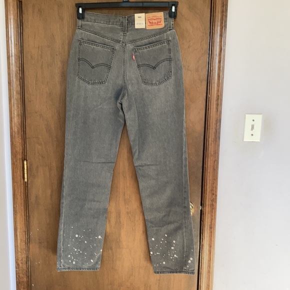 Relisted Levi’s low pro gray midrise straight leg jean splatter detail size 27 - Picture 12 of 17